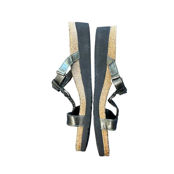 Naot Brown Metallic Rhinestone T-Strap Sandals Cork Footbed Size 40 9 - Picture 4 of 7